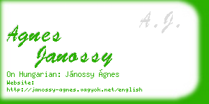 agnes janossy business card