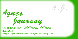 agnes janossy business card